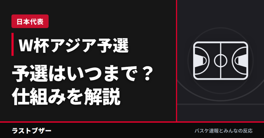【バスケW杯2027】アジア予選の仕組みを解説｜予選はいつまで？日本はWindow4から何勝すれば突破できる？