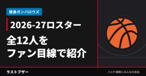 【徳島ガンバロウズ】2026-27ロスター全12人をファン目線でまるごと紹介｜B.ONE初年度を戦う顔ぶれ