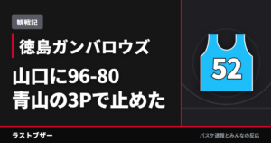 【バスケ徳島ガンバロウズ】山口に96-80、青山の3Pが息の根を止めたアウェー初戦(2025-26観戦記)